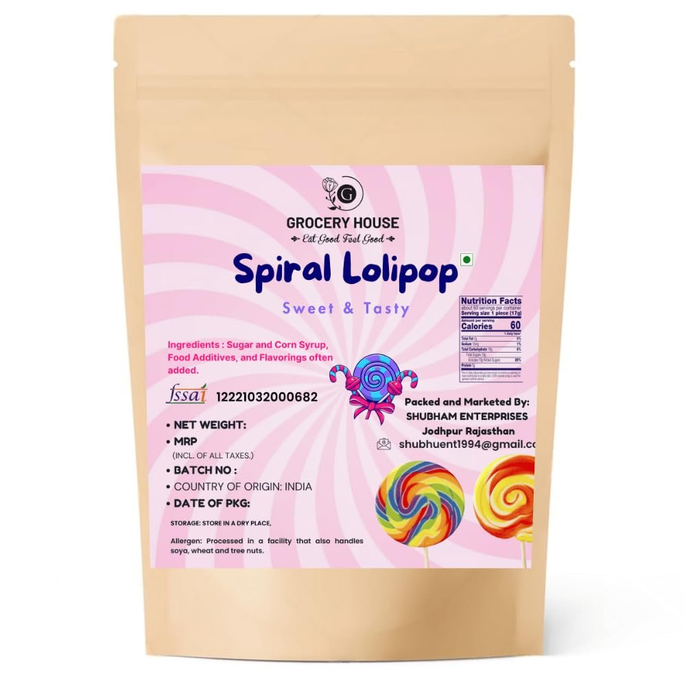 GROCERY HOUSE Classic Spiral Lollipops 20 Pieces | Multicolor Candy Treats | Kids & Party Favors