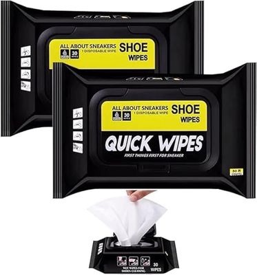 AJAGIYA STORE Natural Sneaker & Shoe Cleaner Wipes Portable Sneakers Cleaner Shoe Wipes Quickly Remove Dirt & Stains, These Disposable Shoe Cleaning Wipes - 80 Wipes (PACK OF 1)