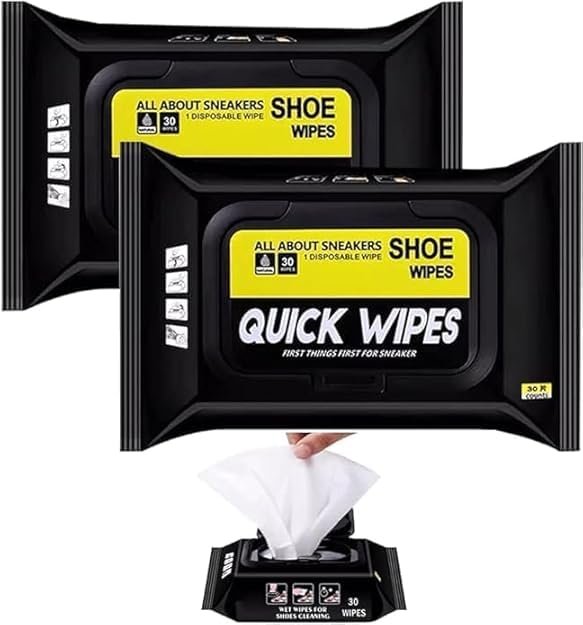 AJAGIYA STORE Natural Sneaker & Shoe Cleaner Wipes Portable Sneakers Cleaner Shoe Wipes Quickly Remove Dirt & Stains, These Disposable Shoe Cleaning Wipes - 80 Wipes (PACK OF 1)