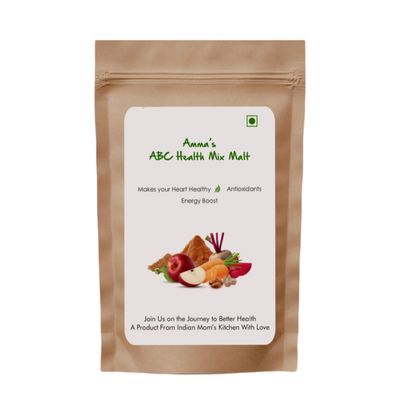 Amma's ABC malt Powder | Apple,Beetroot,Carrot | No Food Color | 100% Natural | No Refined Sugar | Vegan Free | Added Whole Some Nuts (ABC-500gms)