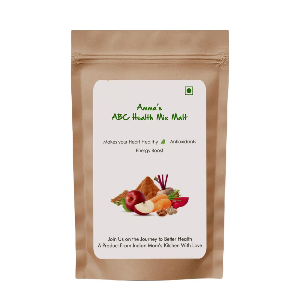 Amma's ABC malt Powder | Apple,Beetroot,Carrot | No Food Color | 100% Natural | No Refined Sugar | Vegan Free | Added Whole Some Nuts (250gms)