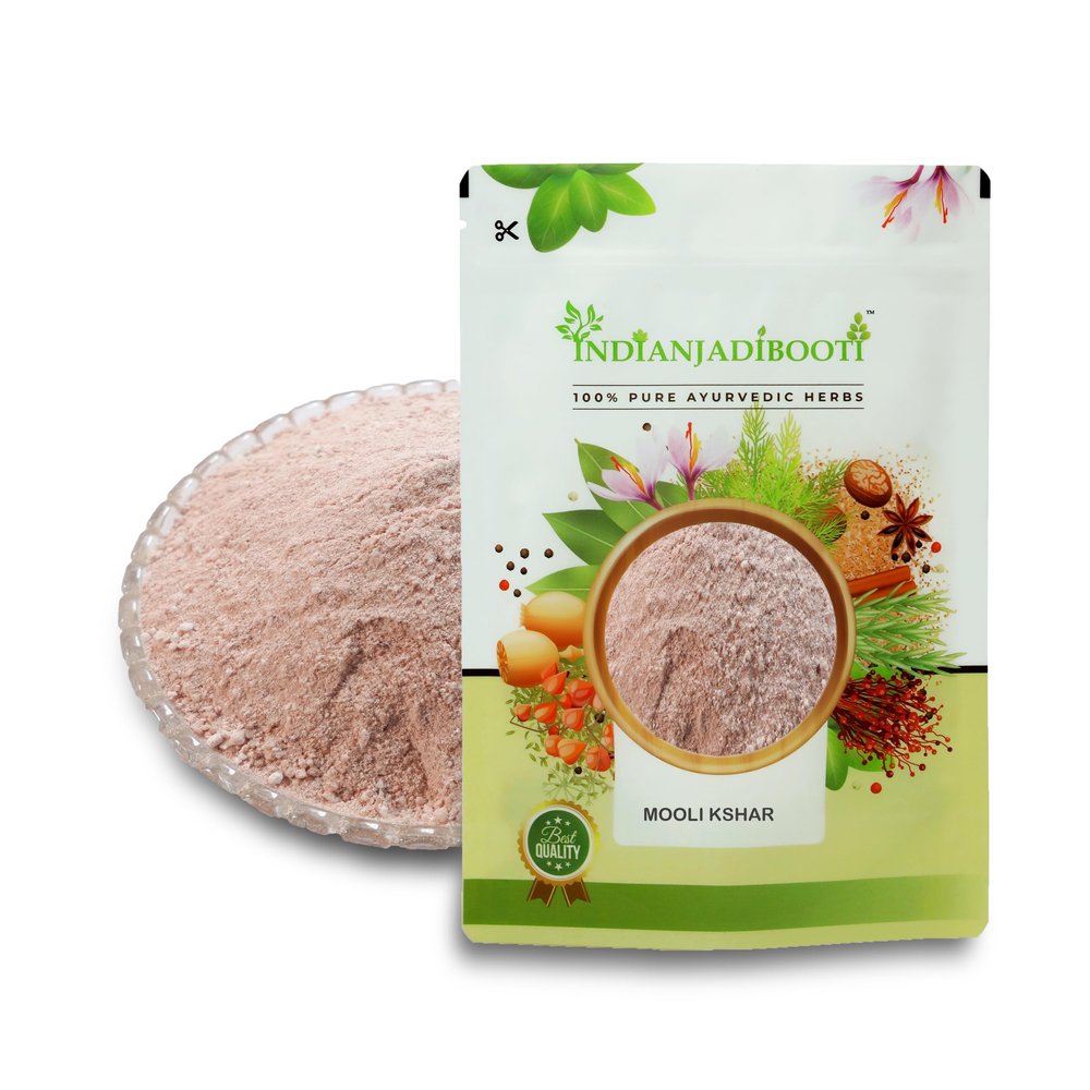 IndianJadiBooti Mooli Kshar (Radish Alkali) Premium Ayurvedic Herbal Alkali | 250 Grams | (Pack Of 2)