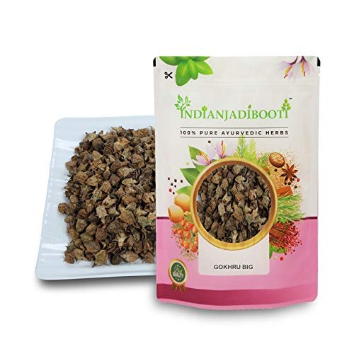 IndianJadiBooti Gokhru Big (Gokshura) - Pure Ayurvedic Herb | Pedalium Murex - Large Caltrop Seeds | 400 Grams | (Pack Of 2)