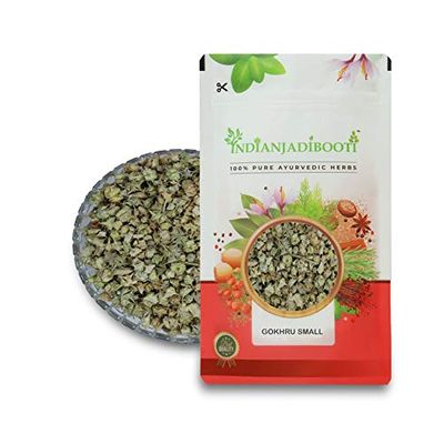 IndianJadiBooti Gokhru Small - Gokharu Chota - Tribulus terrestris, 100 Grams | (Pack Of 2)