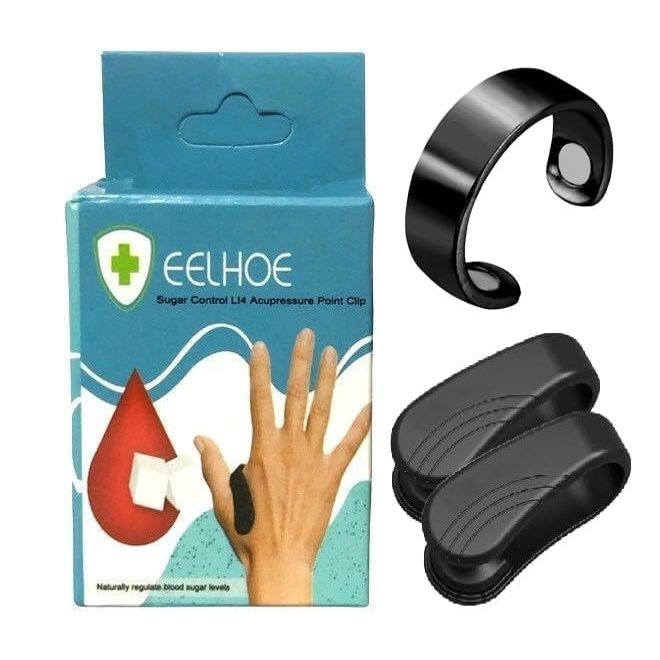 4beauty Therapy Acupressure Diabetic Care Sugar Controller 2 Hand Pressure Point Clip Magnetic Power Clip With Magnetic Finger Ring