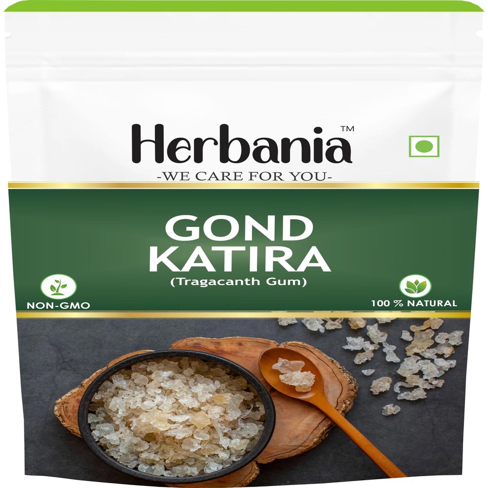 Herbania Edible Gond Katira Pure -, Tragacanth Gum Gond Katira High Cooling Properties,Natural Superfood (300 gm)