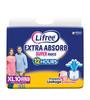 COMPATIBLE WITH Lifree SUPER EXTRA Absorb Adult Diaper Pants For Unisex Packs Pant Style For Unisex - XL10 Set Of 5 Packs(10 Pcs Each) For Waist Size 35-49 Inches view 2