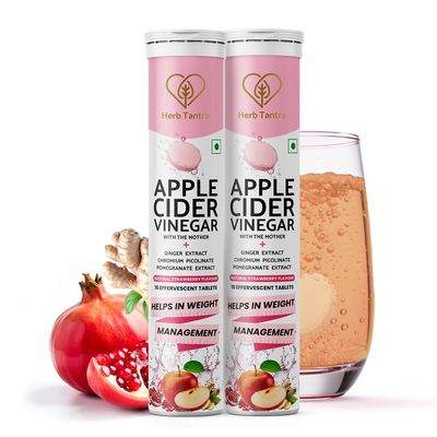 Herb Tantra Apple Cider Vinegar with mother | ACV With Chromium Picolinate | Supports Gut Health & Appetite Control | No Maltodextrin or Added Sugar | 30 Tablets