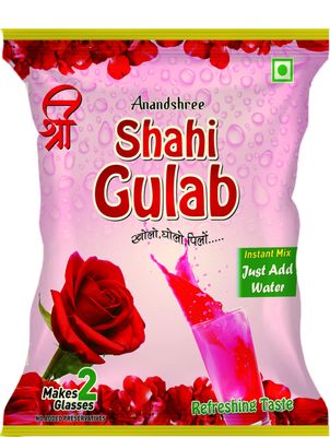 Anandshree Shahi Gulab, Refreshing Instant Drink Powder, No Sugar Required, makes 48 servings (60gm x 24 pouches)
