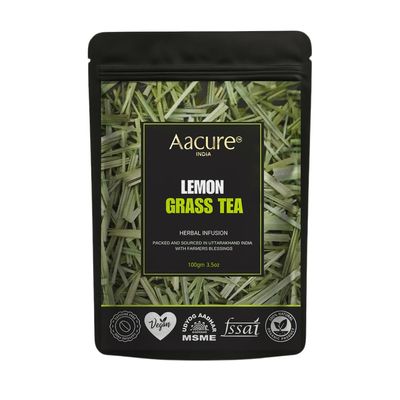 Aacure Lemon Grass Tea (100Gms, 100+Cups) | Herbal Lemon Blend | lemongrass plant infusion | Herbal blend