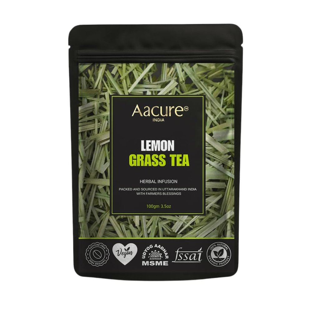 Aacure Lemon Grass Tea (100Gms, 100+Cups) | Herbal Lemon Blend | lemongrass plant infusion | Herbal blend