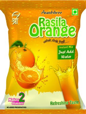 Anandshree Rasila Orange, Refreshing Traditional Drink Powder - 60gm x 24 pouches