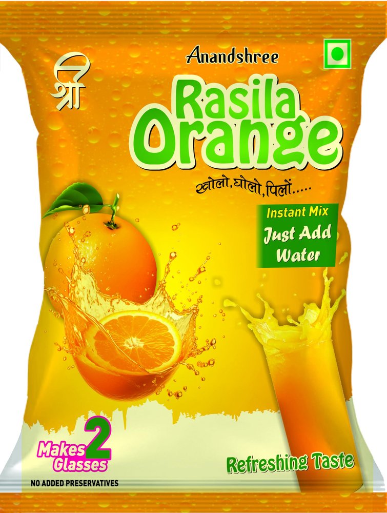 Anandshree Rasila Orange, Refreshing Traditional Drink Powder - 60gm x 24 pouches