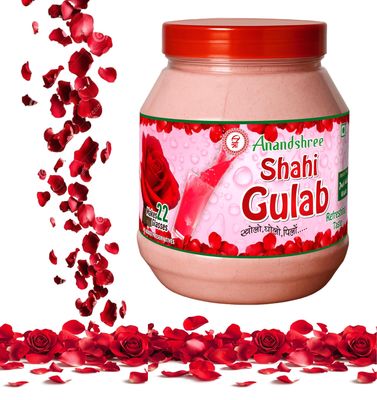 Anandshree Shahi Gulab Rose Flavoured Instant Drink Mix Powder, Refreshing Taste, 660 gm, Makes 22 Glasses