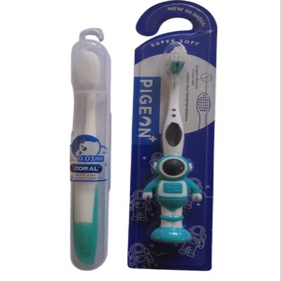 2-Pack Ultra-Soft Silicone Toothbrush for Kids & Adults with 0.01mm Bristles and Safety Case (Blue)