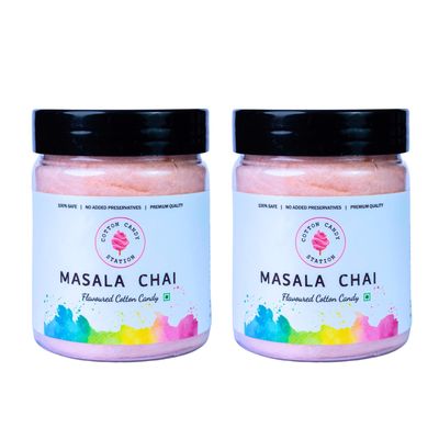 Cotton Candy Masala Chai Flavour - 20G (Pack Of 2) | Light | Vegan | Perfect for Parties | Birthday Parties/Weddings/Festivals/Baby Showers/Corporate Events | 100% Safe | No Added Preservatives