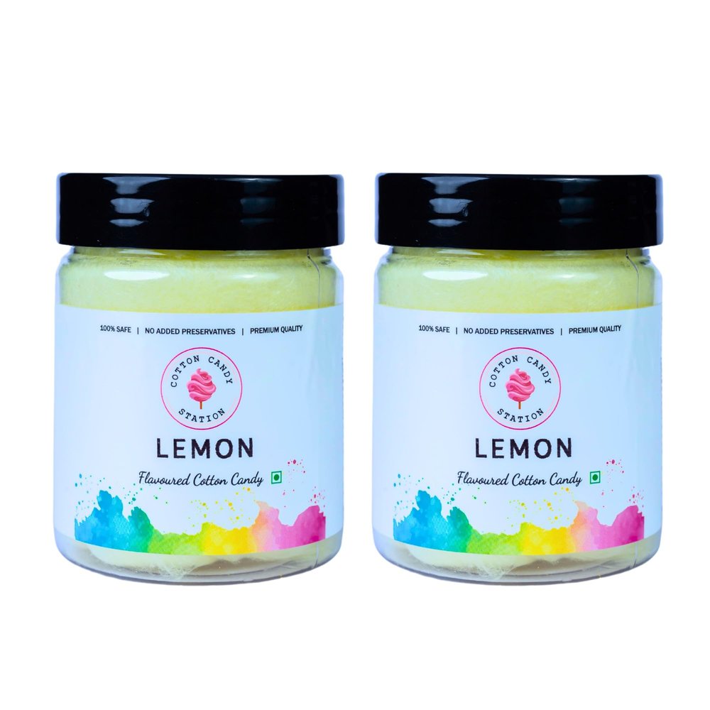 Cotton Candy Lemon Flavour - 20G (Pack Of 2) | Light | Vegan | Perfect for Parties | Birthday Parties/Weddings/Festivals/Baby Showers/Corporate Events | 100% Safe | No Added Preservatives