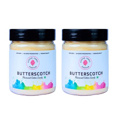 Cotton Candy Butterscotch Flavour - 20G (Pack Of 2) | Light | Vegan | Perfect for Parties | Birthday Parties/Weddings/Festivals/Baby Showers/Corporate Events | 100% Safe | No Added Preservatives