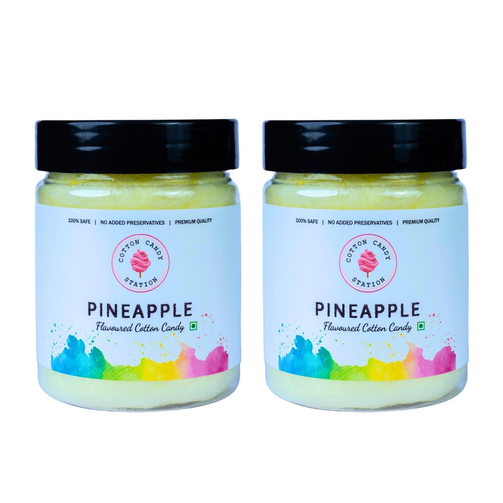 Cotton Candy Pineapple Flavour - 20G (Pack Of 2) | Light | Vegan | Perfect for Parties | Birthday Parties/Weddings/Festivals/Baby Showers/Corporate Events | 100% Safe | No Added Preservatives