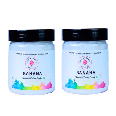 Cotton Candy Banana Flavour - 20G (Pack Of 2) | Light | Vegan |Perfect for Parties | Birthday Parties/Weddings/Festivals/Baby Showers/Corporate Events | 100% Safe | No Added Preservatives