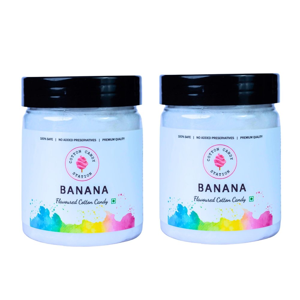Cotton Candy Banana Flavour - 20G (Pack Of 2) | Light | Vegan |Perfect for Parties | Birthday Parties/Weddings/Festivals/Baby Showers/Corporate Events | 100% Safe | No Added Preservatives