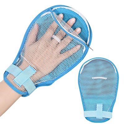 CoolShef Restrain Hand Gloves with Anti Scratch Board and Straps, Safety Glove Prevent Finger Harm Self Injury, Washable Breathable Protective Mitts for Patients, Adjustable Secure Fit
