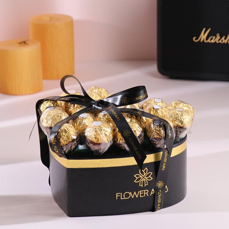 Floweraura Fresh Chocolate Bouquet of 20 Choco Balls In Designer Heart Box For Birthday & Anniversary Gift, Mother's Day Gift, Valentine's Gift & Gift For Parties & Occasions (Same Day Delivery),500 G