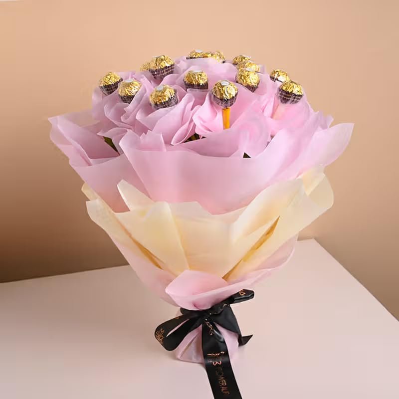 Floweraura Fresh Chocolate Bouquet of 12 Choco Balls In Designer Paper Packing For Birthday & Anniversary Gift,Mother's Day Gift,Valentine's Gift & For Parties & Occasions (Same Day Delivery),500 G