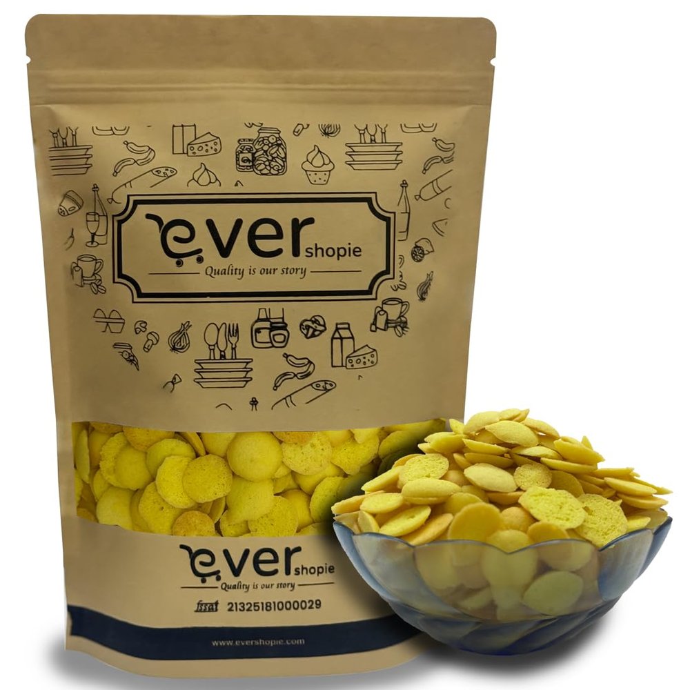 EVERSHOPIE Kerala Special Homemade Egg Drop Biscuits, Mixed Variety Pack, Button and Coin Shaped (1 Kg)