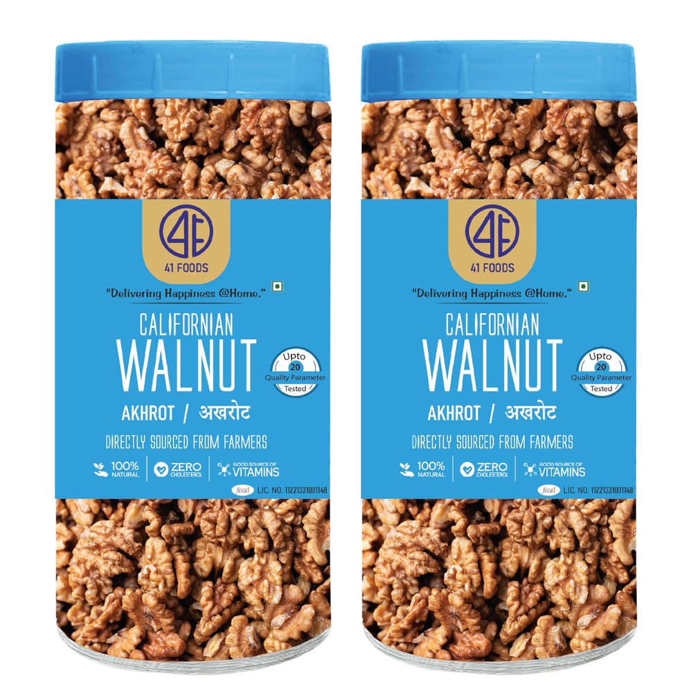 41 Foods Premium Walnuts | Akhrot | 800g (400g x 2)