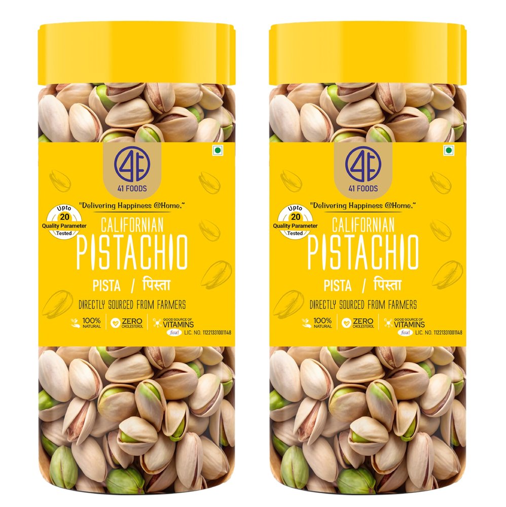 41 Foods Premium Pistachios | Salted Pista | 1 KG (500g x 2)