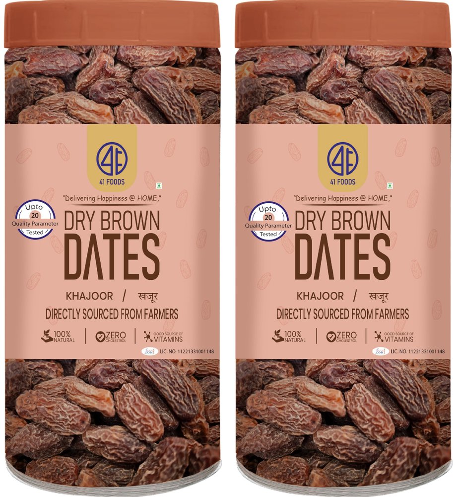 41 FOODS Dried Natural Premium Fresh Dry Dates Sukha Khajur Khajoor Khejur Kajoor Kharik Chuara Chhuhara Dry Fruits and Nuts Natural Sweetener Healthy Snack Energy Booster Dietary Fibre 500gm X 2 1KG