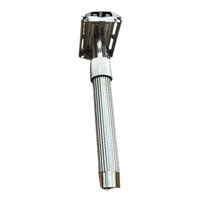 Classic Double Edge Safety Razor, Butterfly Open Mechanism, Chrome Finish