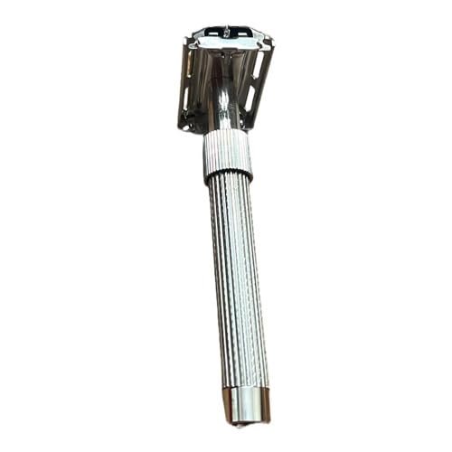 Classic Double Edge Safety Razor, Butterfly Open Mechanism, Chrome Finish