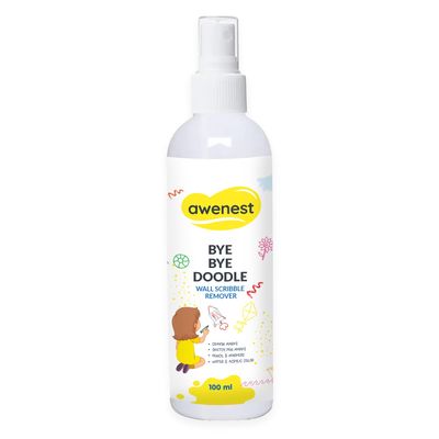 awenest Bye Bye Doodle - Instant Wall Cleaning Spray | Toxin-free | Removes Pencil, Sketch Pen, Crayon, Water Colour and Acrylic Marks | Plant-based