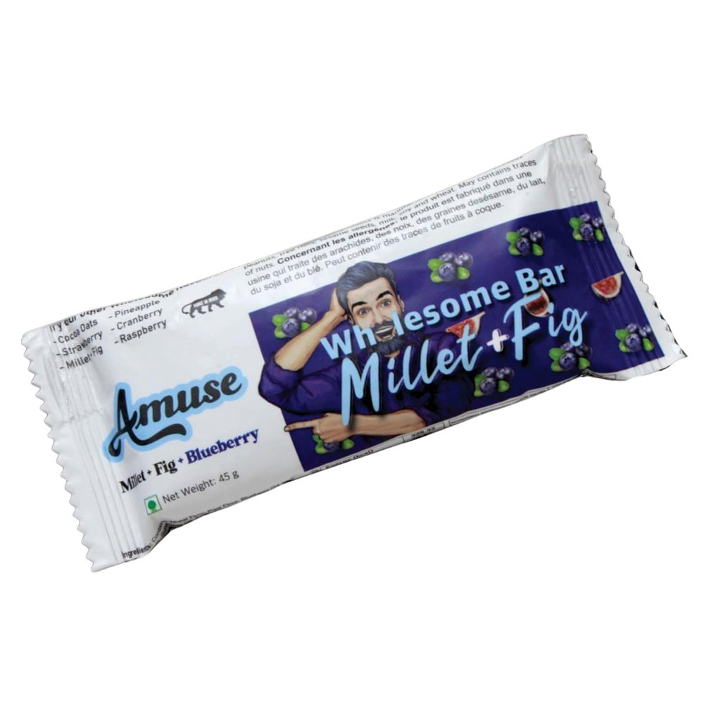 Amuse Wholesome Nutrition Bar In The Flavour Of Blueberry|45Grms