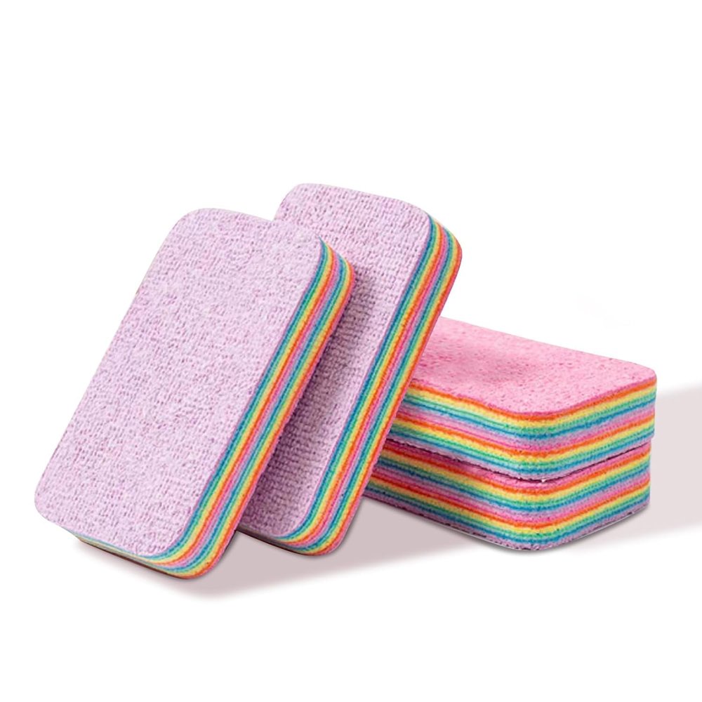 Apidian Rainbow Dish Cleaning Sponge Rainbow Rag, Reusable Double Sided Dish Sponge 12-Layer Microfiber Cloth Scrub Sinks,Pots, Pans for Car, Glass, Furniture Kitchen Scrubber for Dish,Tiles (1)