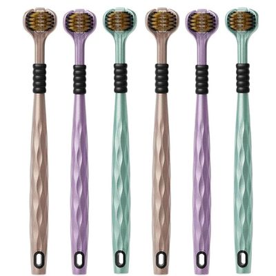 3-Sided Toothbrush | Ultra Soft Bristles for Deep Cleaning | Triple Action Manual Toothbrush | Triple Head Design for 360 Cleaning | Eco-Friendly & Gentle on Gums (6)