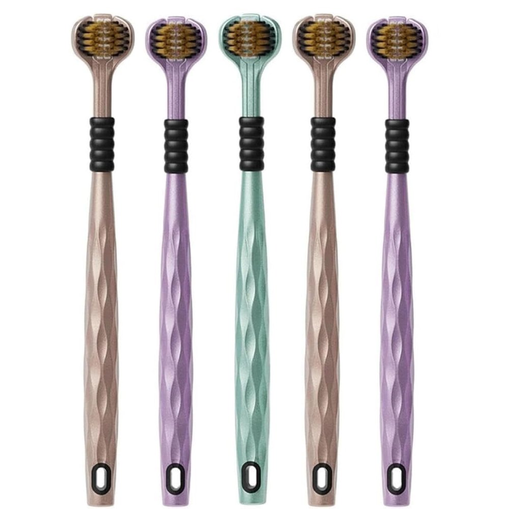 3-Sided Toothbrush | Ultra Soft Bristles for Deep Cleaning | Triple Action Manual Toothbrush | Triple Head Design for 360 Cleaning | Eco-Friendly & Gentle on Gums (5)