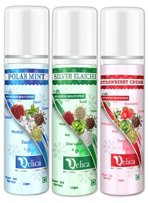 Qelica Love Special Mouth Freshener Long-Lasting Kiss-Ready Breath Freshness (Strawberry Crush & Silver Elachi & Polar Mint)