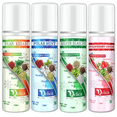 Qelica Love Special Mouth Freshener Long-Lasting Kiss-Ready Breath Freshness (Paan Kesari & Polar Mint & Silver Elachi & Strawberry Crush)