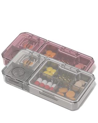 Blink Basket Pill Cutter, Pill Crusher, Pill Splitter, 3 in 1 Multi-Functional Pill Cutter, Portable Travel Small Pill Box Case Holder, Purse Medicine Container for Cutting Vitamins Tablets |Pack of 2