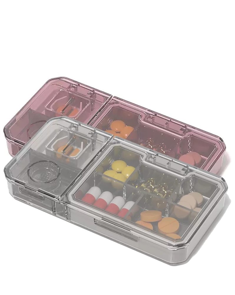 Blink Basket Pill Cutter, Pill Crusher, Pill Splitter, 3 in 1 Multi-Functional Pill Cutter, Portable Travel Small Pill Box Case Holder, Purse Medicine Container for Cutting Vitamins Tablets |Pack of 2