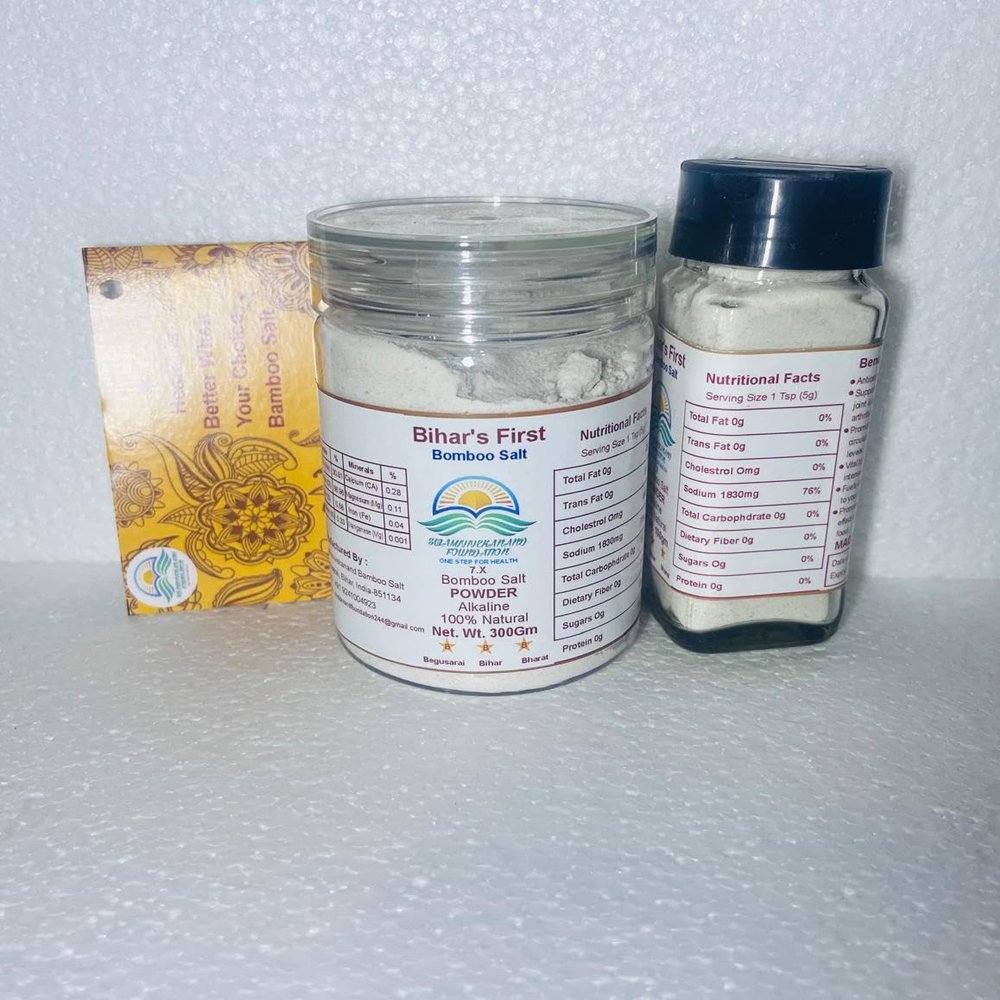 Bamboo Salt Powder, 100% Natural Alkaline, 300g, Supports Joint Health and Heart Care
