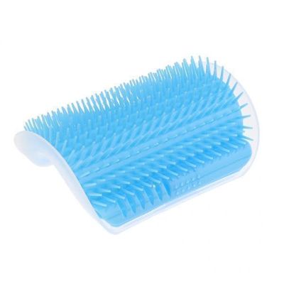 bnf 4xPet Cats Kitten Wall Corner Grooming Massage Self Groomer Brush Tool SkyBlue | Cat Supplies | Grooming