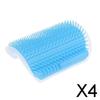 bnf 4xPet Cats Kitten Wall Corner Grooming Massage Self Groomer Brush Tool SkyBlue | Cat Supplies | Grooming view 2
