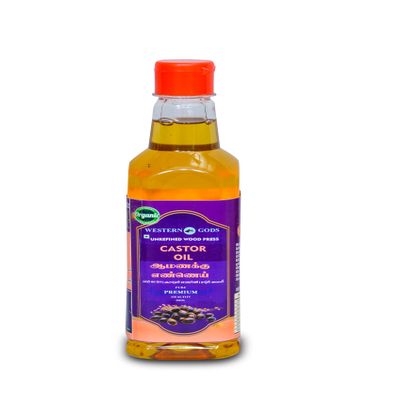 WESTERN GODS Organic Unrefined Wood Pressed Castor Oil| Edible Castor Oil for Constipation| Cold Pressed & Hexane Free Castor (Arandi) Oil for Skin & Hair With Vitamin E| Omega-6 & 9| Mineral Free |(500 ml)