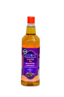 WESTERN GODS Organic Unrefined Wood Pressed Castor Oil| Edible Castor Oil for Constipation| Cold Pressed & Hexane Free Castor (Arandi) Oil for Skin & Hair With Vitamin E| Omega-6 & 9| Mineral Free |(1000 ml)