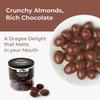 Chocolate Almond Dragees | 142g (5oz) Jar | Premium Milk Chocolate Coated Roasted Almonds | Crunchy Gourmet Nuts for Snacking & Gifting | Indulgent Cocoa Treats | Festive & Luxury Chocolate Gift view 3