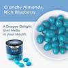 Blueberry Almond Dragees | 142g (5oz) Jar | White Chocolate Coated Roasted Almonds | Crunchy Chocolate Balls Candy | Premium Gift Jar | Choco Bites Sweets view 3